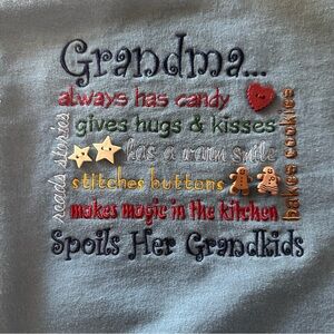 Grandma sweatshirt women's XL double collar grandkids blue comfy